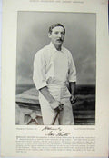 Old Antique Print Cricket Sport Photograph 1895 Shuter Edward Wainwright 19th