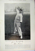 Original Old Antique Print 1895 Sport Cricket Alec Hearne Webbe Harrow Captain