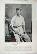 Original Old Antique Print 1895 Cricket Sport Warner Frank Marchant Photograph
