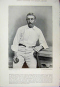 Original Old Antique Print 1895 Cricket Photograph Trott Mason Batsman Sport
