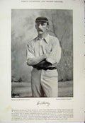 Old Antique Print 1895 Cricket Sport Hedley William Lillywhite Photograph 19th