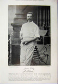 Original Old Antique Print 1895 Cricket Sport Hulme Lilley Photograph Bowler