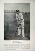 Old Antique Print 1895 Cricket Photograph Barnes Herbert Evershed Sport 19th