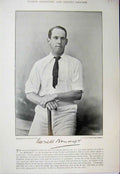 Old Antique Print Cricket Sport 1895 Bencraft Docker Photograph Hampshire 19th