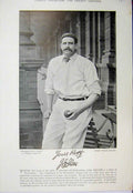 Original Old Antique Print 1895 Cricket Photograph Shilton Gerald Bardswell