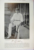 Original Old Antique Print Cricket Photograph 1895 Hearne Phillips Sport 19th