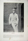 Original Old Antique Print Cricket Lubbock 1895 Pilkington Sport Photograph