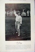 Original Old Antique Print 1895 Cricket Player Gray Wilson Sport Photograph