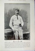 Original Old Antique Print Cricket 1895 Tom Emmett Tinsley Photograph Sport