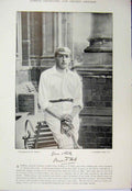 Original Old Antique Print 1895 Cricket Sport Hill Winchester Wilson Photograph