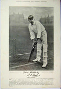 Old Antique Print 1895 Cricket Sport Stoddart Fry Oxford Photograph Sport 19th