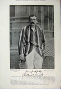 Original Old Antique Print 1895 Cricket Sport Kemble Whiteside Photograph 19th