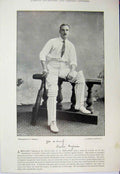 Old Antique Print 1895 Cricket Maclaren Batsman Burrough Sport Photograph 19th
