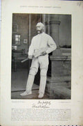 Old Antique Print 1895 Cricket Grace Brown Ball Bat Photograph Sportsmen 19th