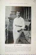 Original Old Antique Print Cricket Davidson Boyle 1895 Photograph Men Sport