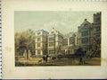Old Antique Print C1850 Fountains Hall Yorkshire Richardson Stately Home 19th