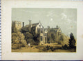 Old Antique Print Wroxhall Abbey Warwickshire Jackson C1850 Stately Home 19th