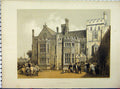 Original Old Antique Print Hinchinbrook Stately Home C1850 Harding Hanhart 19th