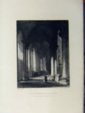 Original Old Antique Print Canterbury Cathedral C1850 Trinity Chapel Winkles