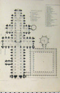 Antique Old Print C1850 Booklet Winchester Cathedral Nave Plan Bishop Fox 19th