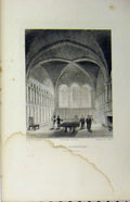 Original Old Antique Print Bristol Cathedral C1850 Chapter House Winkles 19th