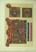 Old Antique Print Ref.282 Twelfth Century C1882 Colour Design Calligraphy
