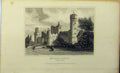 Original Old Antique Print View Warwick Castle C1848 Warwickshire Dugdales 19th