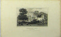Original Old Antique Print C1848 View Brougham Hall Westmoreland Lord Vaux 19th