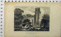 Original Old Antique Print C1848 Guys Tower Warwick Castle Warwickshire 19th