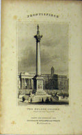 Original Old Antique Print View Nelson Column Trafalgar Square C1848 London