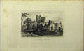 Original Old Antique Print C1848 Saltwood Castle Kent Dugdales Ruins Victorian