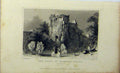 Original Old Antique Print Ruins Farnham Castle C1848 Surrey Dugdales Victorian