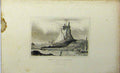 Original Old Antique Print C1848 View Holy Island Castle Northumberland 19th