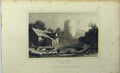 Original Old Antique Print C1848 View Tretwr Brecknockshire Dugdales Victorian