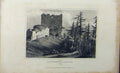 Original Old Antique Print Keep Guildford Castle C1848 Surrey Dugdales 19th