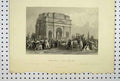 Original Old Antique Print View Arch Marius Orange Rhone Horse Cart Siers C1865