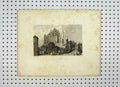 Original Old Antique Print C1865 View St Michaels Mount Normandy France 19th