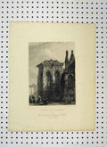 Original Old Antique Print View Church St Jacques Dieppe C1865 France Victorian