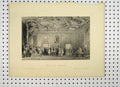 Original Old Antique Print View Throne Room Fontainbleau People King C1865 19th