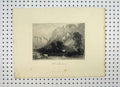 Original Old Antique Print Schloss Bronnen C1865 Mountain Scene Warren Payne