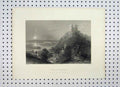 Original Old Antique Print Castle Greiffenstein C1865 Country Mountain Scene