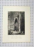 Original Old Antique Print Porch Cathedral Ratisbon C1865 Bartlett Challis 19th