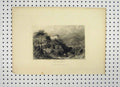 Original Old Antique Print Fragsburg C1865 Country Mountain Scene Victorian