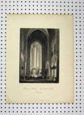 Original Old Antique Print Franciscan Church Salzburg C1865 People Praying 19th