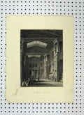 Original Old Antique Print Walhalla Danube Interior C1865 Danicng Victorian