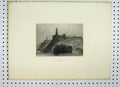 Original Old Antique Print C1865 Country View Sea Boat Tower Turner Brandard