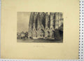 Original Old Antique Print View Cathedral Bourges C1865 Horses People Victorian