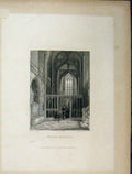 Old Antique Print Four Pages Bristol Cathedral Choir Chapter House Plan