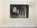 Original Old Antique Print C1837 Oxford Cathedral Aisle Choir Three Pages Plan