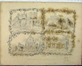 Original Old Antique Print C1844 Views Durham Church Tomb Turrets Dalton 19th
